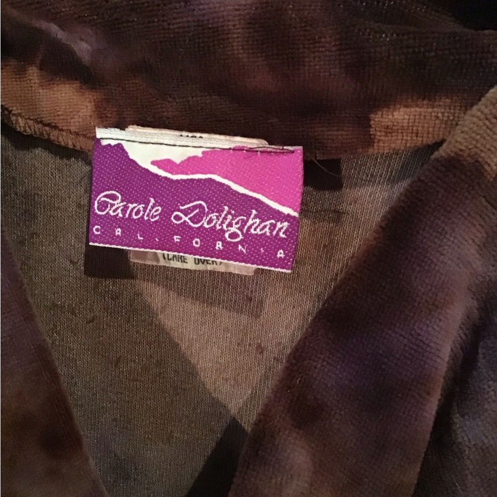 Two piece vintage, velour lounge suit by Carole Dolighan Size large - Picture 3 of 7